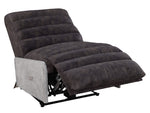 Okzuil 2-Tone Gray Leather/Metal Power Recliner