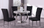 Olamide 5-Pc Black/Faux Marble Dining Set