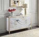 Olisa Stone Grain Print Wood Console Table