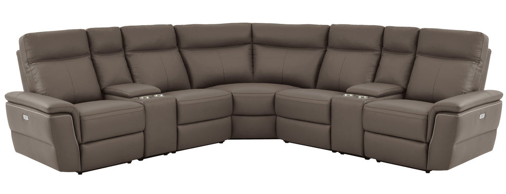 Olympia 7-Pc Raisin Power Recliner Sectional Sofa