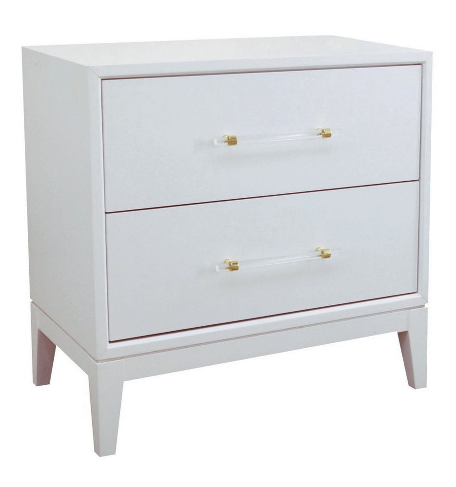 Orbis White Wood 2-Drawer Nightstand