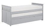 Orion Gray Wood Twin Bed with Two Trundles