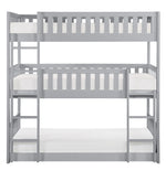 Orion Gray Wood Twin Triple Bunk Bed