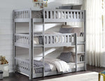 Orion Gray Wood Twin Triple Bunk Bed