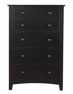 Tinsley Black Wood 5-Drawer Chest