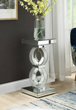 Ornat Mirrored Accent Table with Faux Diamonds Inlay