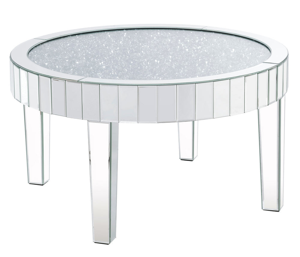 Ornat Mirrored Coffee Table with Faux Diamonds