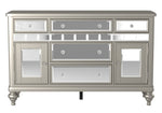 Orsina Silver Wood/Mirror 5-Drawer Server