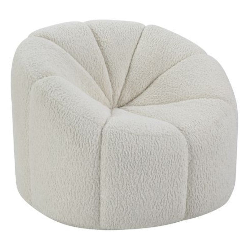 Osmash White Teddy Sherpa Tufted Chair