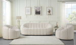 Osmash White Teddy Sherpa Tufted Chair