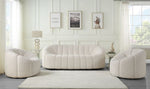 Osmash White Teddy Sherpa Tufted Sofa