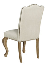 Paget 2 Beige Fabric/Rustic Oak Side Chairs