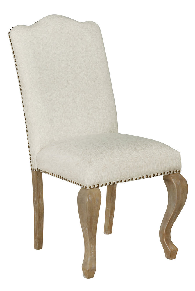 Paget 2 Beige Fabric/Rustic Oak Side Chairs