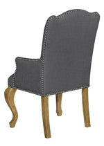 Paget 2 Gray Fabric/Rustic Oak Arm Chairs