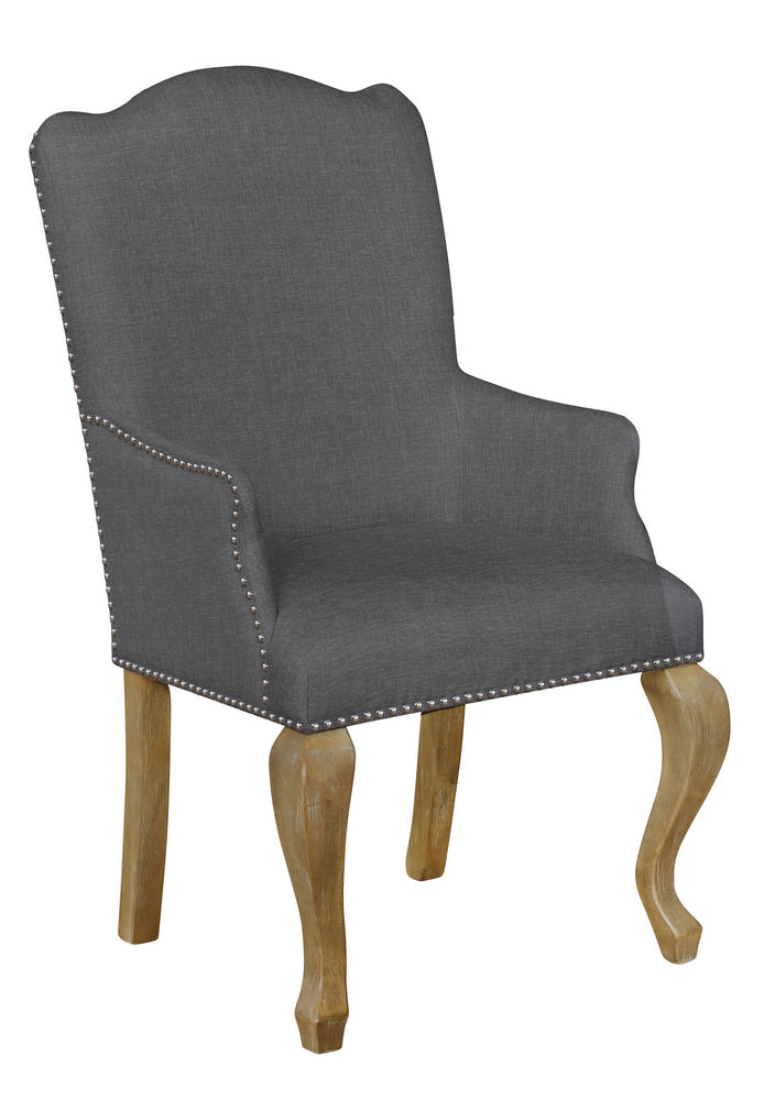 Paget 2 Gray Fabric/Rustic Oak Arm Chairs
