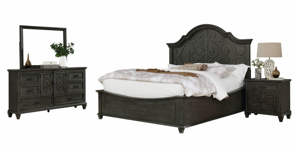 Pan 4-Pc Rustic Gray Wood Cal King Bed Set