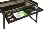 Pantano Smoked Glass/Chestnut Wood Drafting Desk