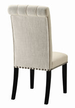 Parkins 2 Beige Fabric/Rustic Espresso Wood Side Chairs
