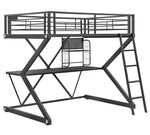 Parkview Contemporary Black Metal Full Workstation Loft Bed