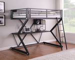 Parkview Contemporary Black Metal Full Workstation Loft Bed