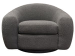 Pascal Charcoal Textured Fabric Swivel Chair