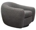 Pascal Charcoal Textured Fabric Swivel Chair