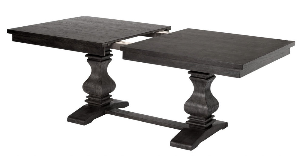 Paula 7-Pc Gray Wood/Linen Dining Table Set