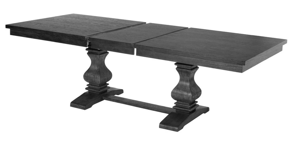 Paula 9-Pc Beige Wood/Linen Dining Table Set