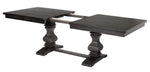 Paula 9-Pc Gray Wood/Linen Dining Table Set