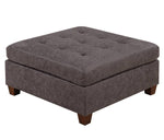 Pavica Dark Brown Leatherette Modular Sectional w/ Ottomans