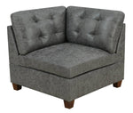 Pavica Grey Leatherette Modular Sectional w/ Ottomans