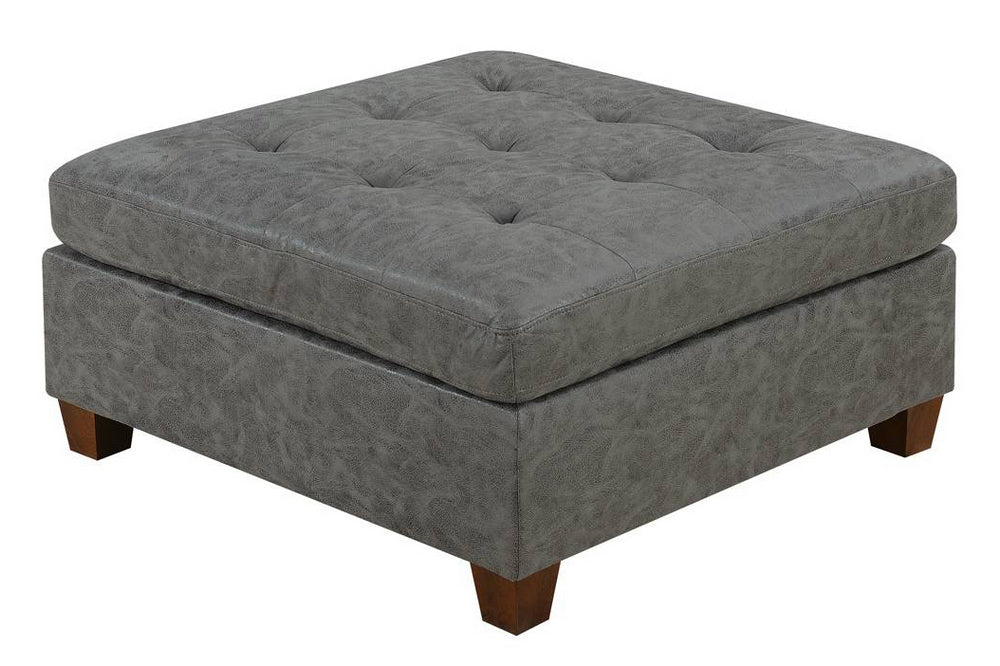 Pavica Grey Leatherette Ottoman