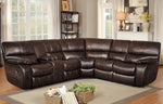 Pecos 3-Pc Dark Brown Manual Recliner Sectional Sofa