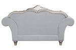 Pelumi Light Gray Fabric/Platinum Wood Loveseat