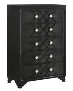 Penelope Black Wood 5-Drawer Chest