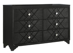 Penelope Black Wood 6-Drawer Dresser