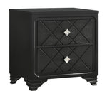 Penelope Black Wood 2-Drawer Nightstand