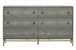 Pesce Grey Shagreen Wood 6-Drawer Dresser