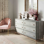 Pesce Grey Shagreen Wood 6-Drawer Dresser