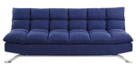 Petokea Blue Fabric Tufted Adjustable Sofa Bed