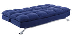 Petokea Blue Fabric Tufted Adjustable Sofa Bed