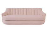 Peyton Blush Velvet Channel Tufted Sofa