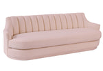 Peyton Blush Velvet Channel Tufted Sofa