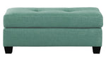 Phelps Teal Fabric Ottoman