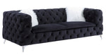 Phifina Black Velvet Tufted 2-Seat Sofa (Oversized)