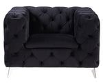 Phifina Black Velvet Tufted Chair