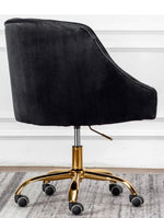 Phile Black Velvet/Gold Office Chair