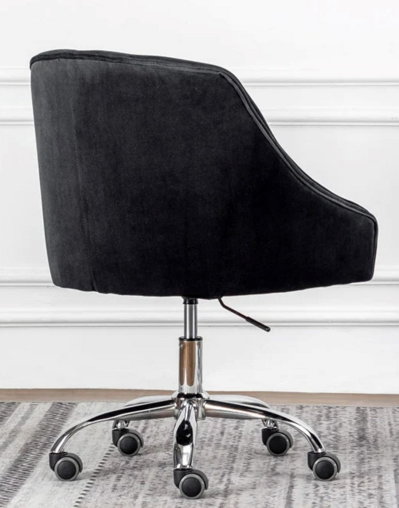 Phile Black Velvet/Silver Office Chair
