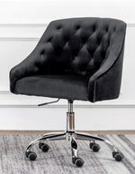 Phile Black Velvet/Silver Office Chair