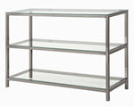 Elora Clear Glass/Black Nickel Metal Sofa Table